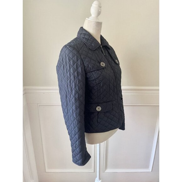 Hobbs London Quilted Jacket UK 10 US 6 Navy Blue - Picture 2 of 6